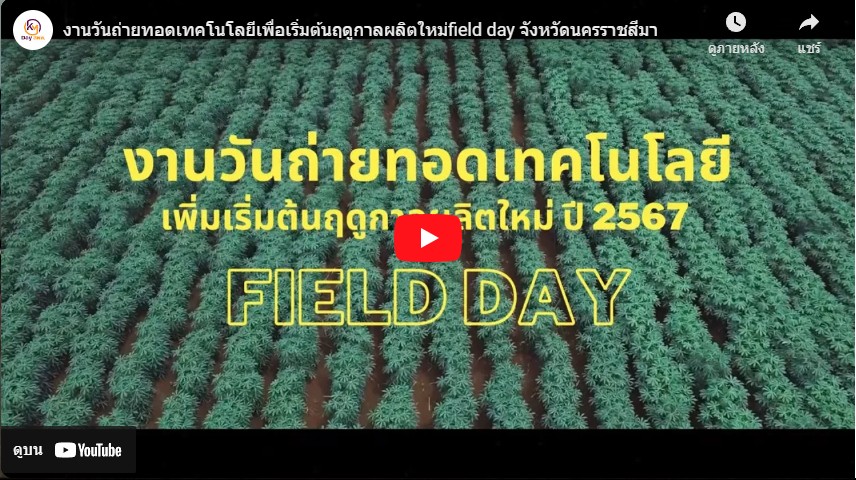 งานวันถ่ายทอดเทคโนโลยีเพื่อเริ่มต้นฤดูกาลผลิตใหม่field day จังหวัดนครราชสีมา